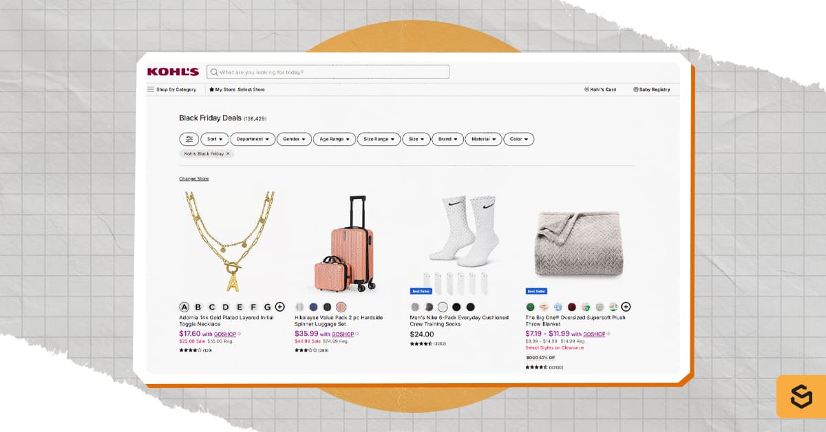 Les offres du Black Friday chez Kohl's