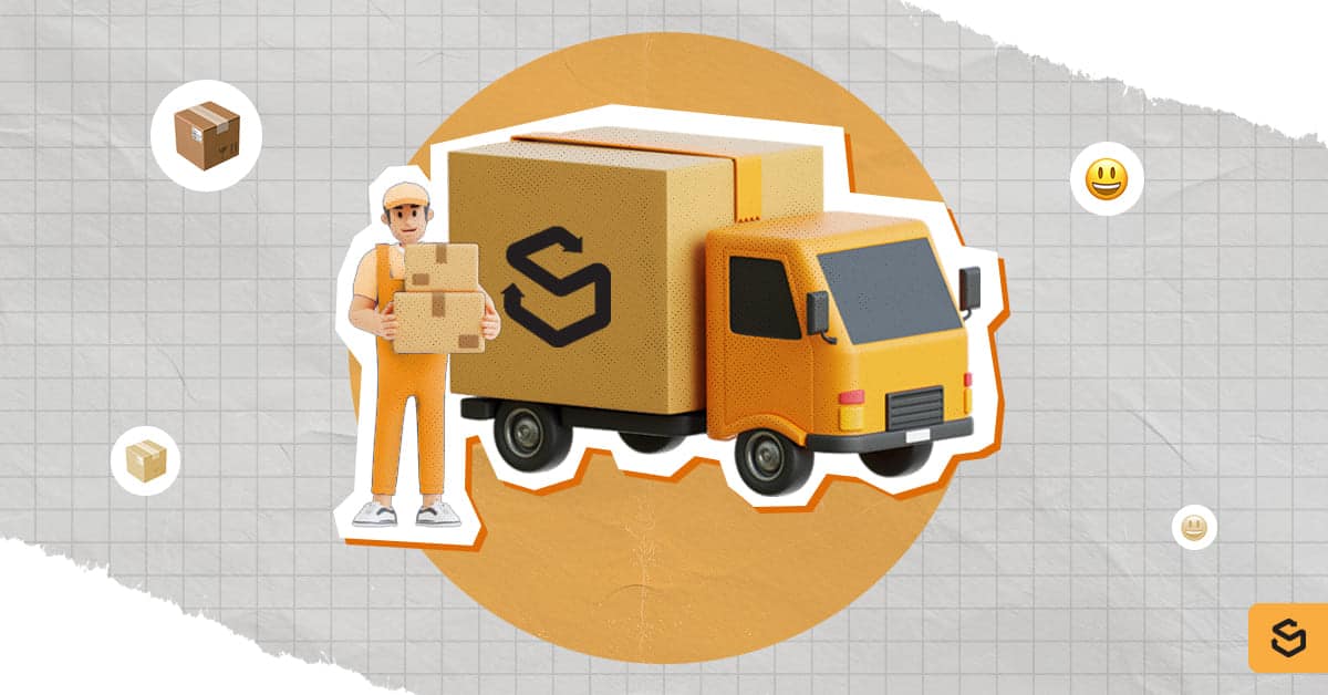 A Shippsy truck and a delivery man holding packages