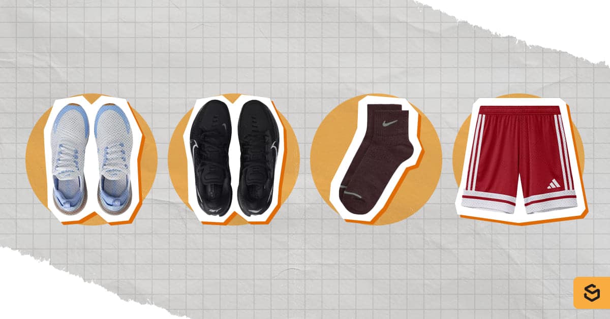 DICK'S Sporting Goods athletic shoes, socks, and shorts