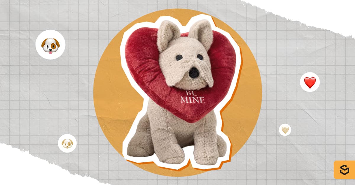 An image of a Be Mine Frenchie Shaped Pillow from Pottery Barn