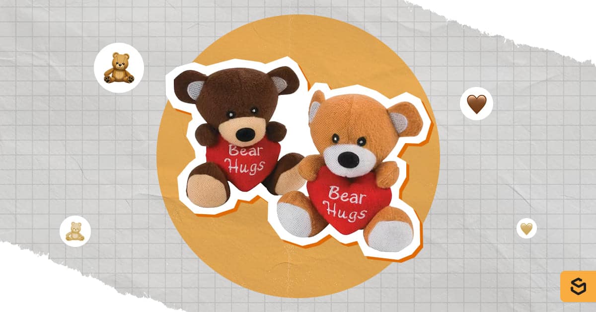 An image of Brown Stuffed Bears with Hug Heart from Oriental Trading