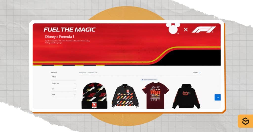 An image of the Disney x Formula 1 collaboration