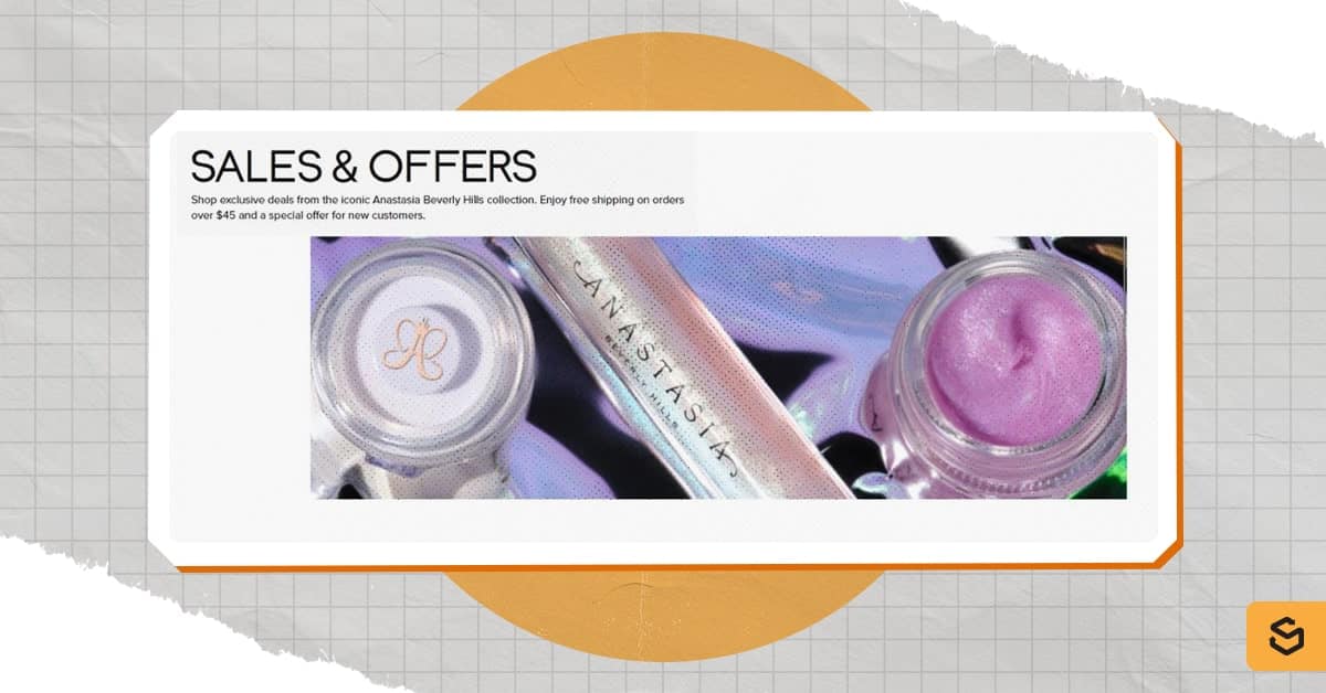A screenshot of the sales and offers page header