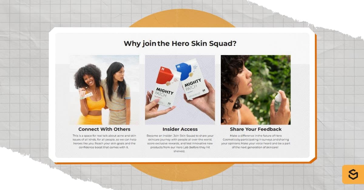 A screenshot of the Skin Squad section