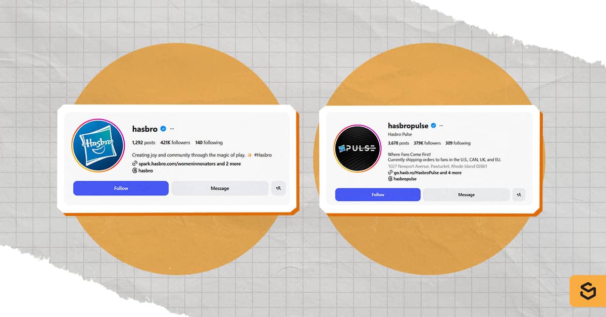 An image of Hasbro and Hasbro Pulse Instagram pages