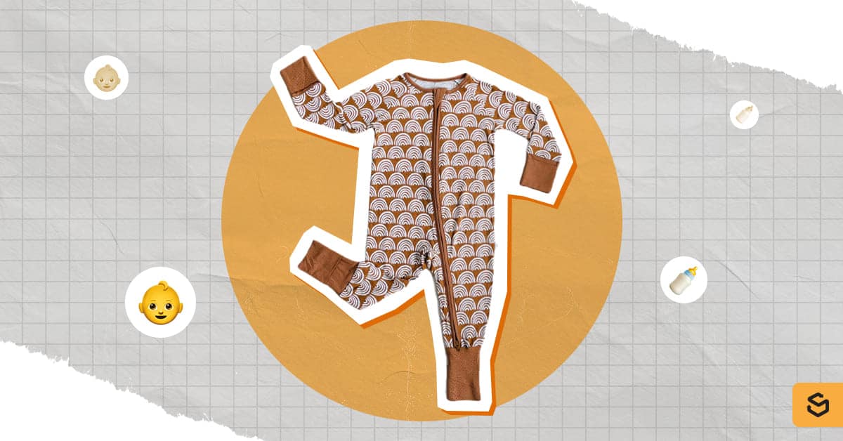 An image of Little Sleepies' Rust Rainbows Zippy