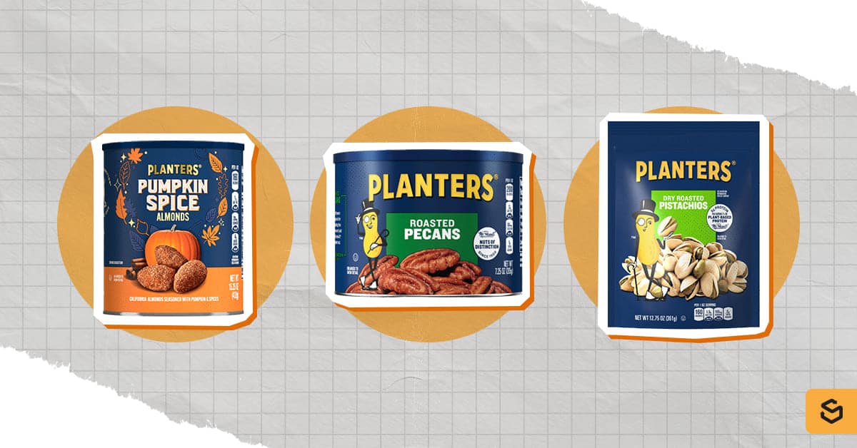 An image of Planters almonds, pecans, and pistachios