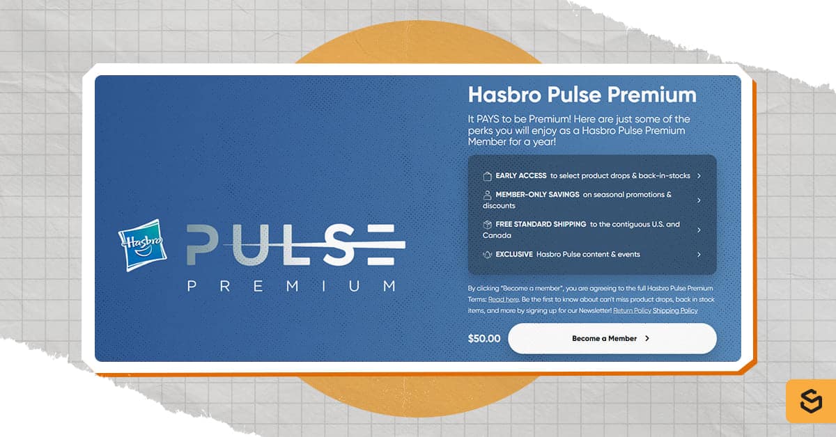 An image of the Hasbro Pulse Premium page