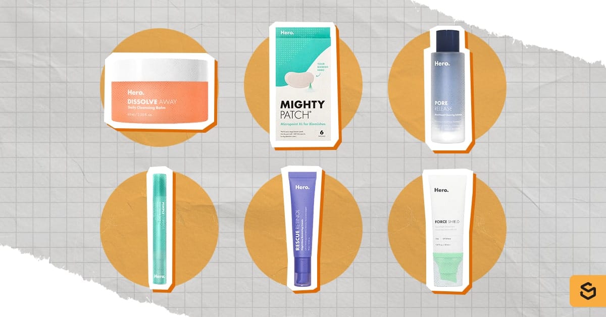 Different Hero Cosmetics products by category