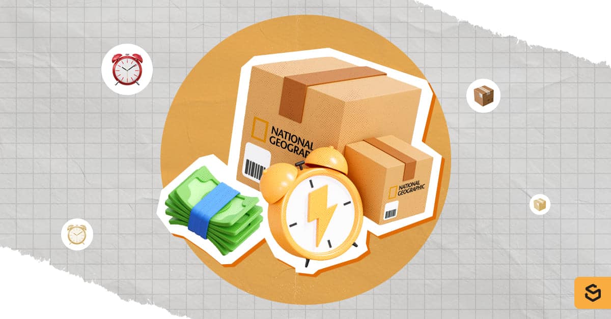 National Geographic packages, cash, and a clock