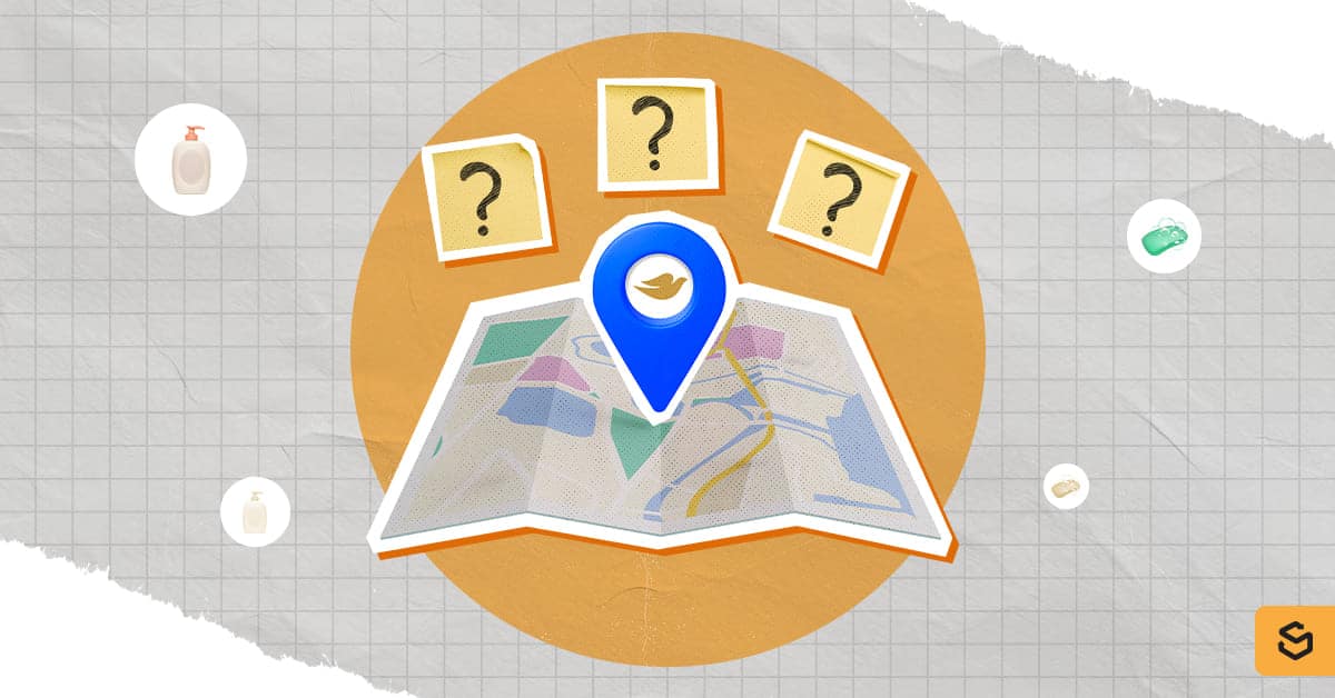 A Dove pin on a map