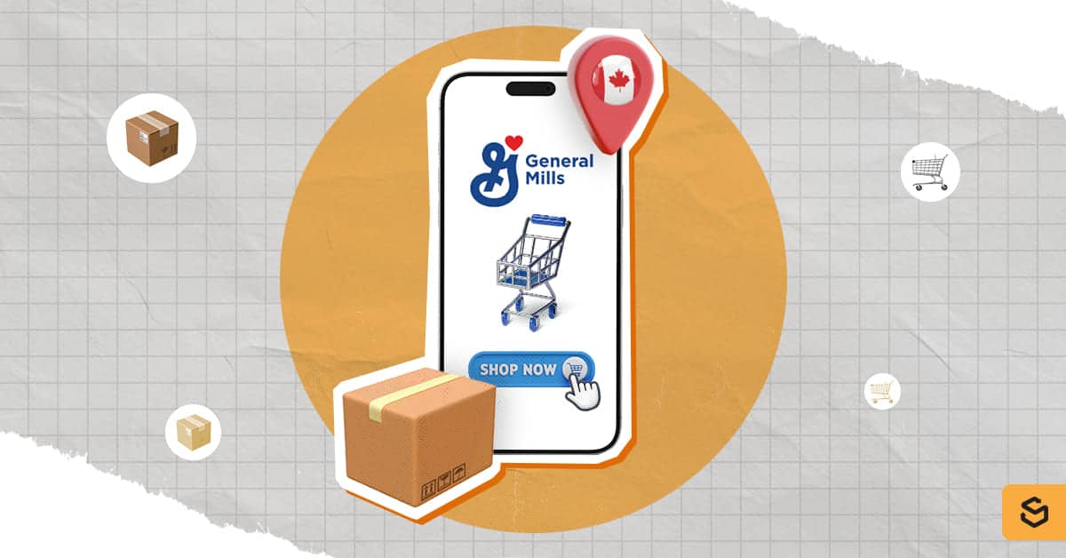 A package and phone with the General Mills logo and Canada pin