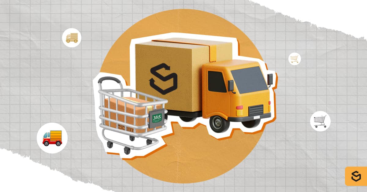 A Shippsy truck and 365 by Whole Foods Market shopping cart