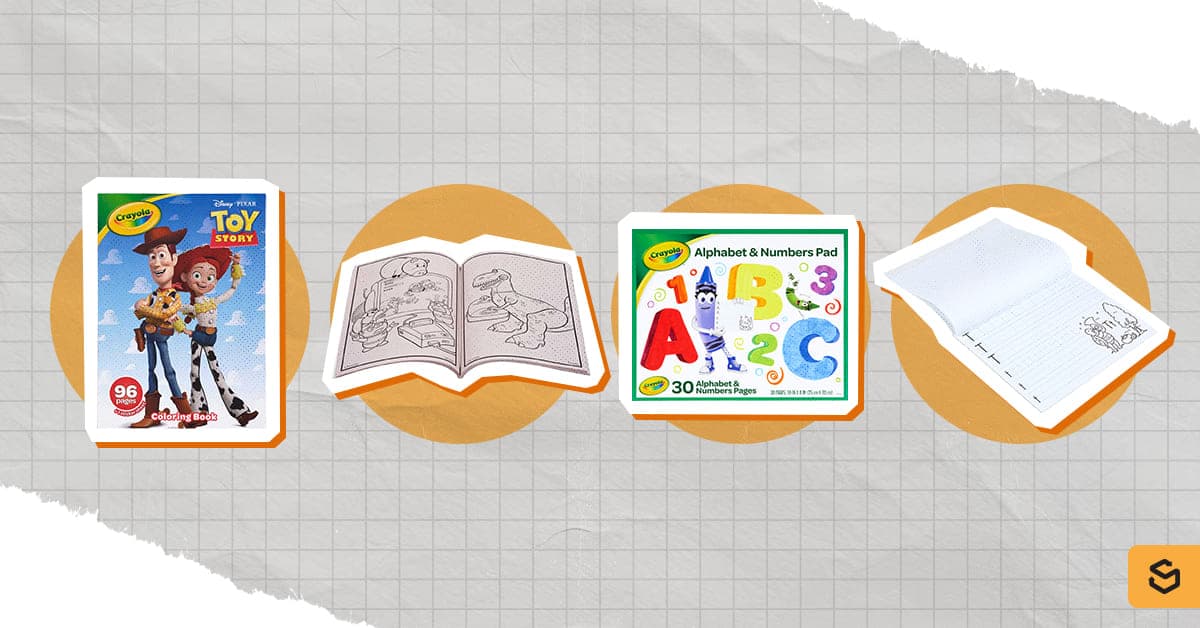 An image of Crayola colouring books and paper