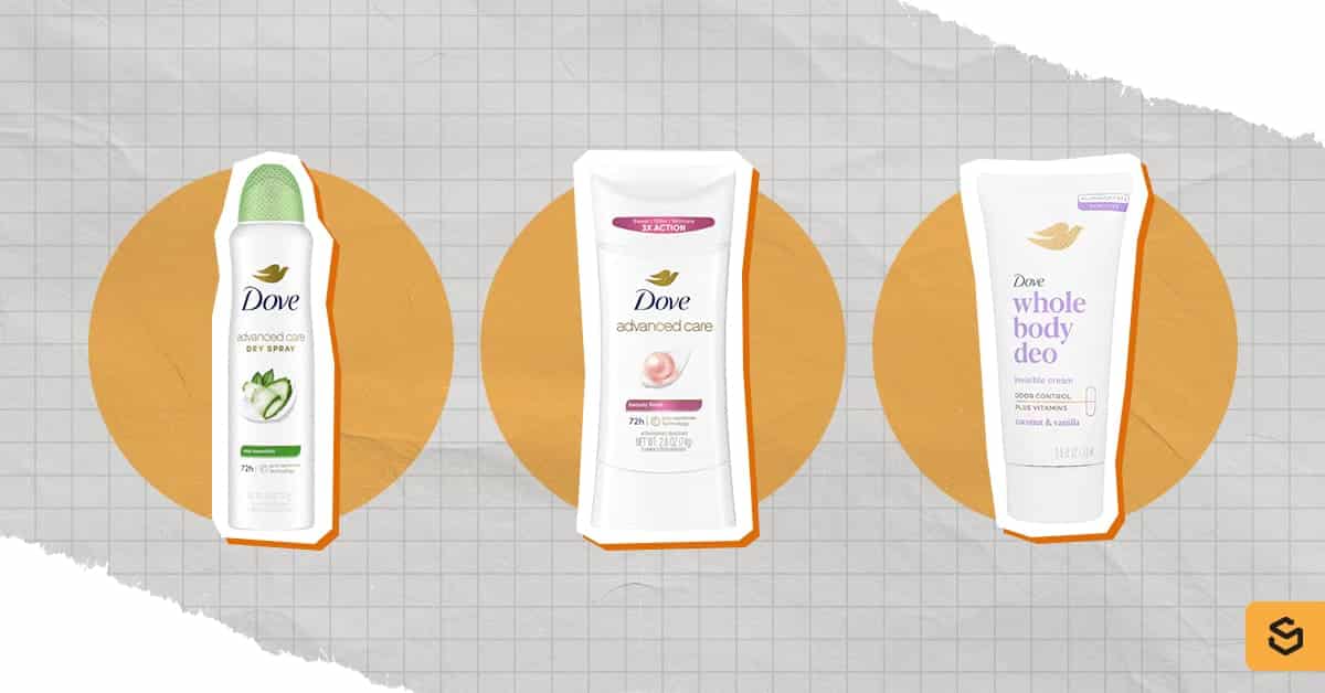 An image of Dove deodorants and antiperspirants