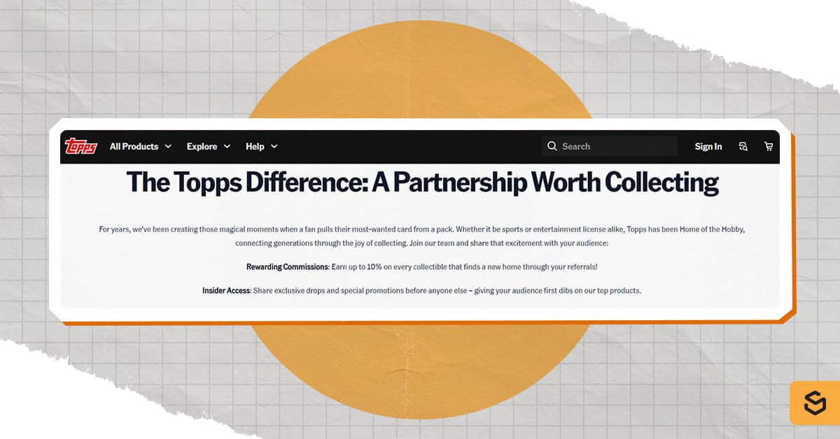 Topps affiliate page