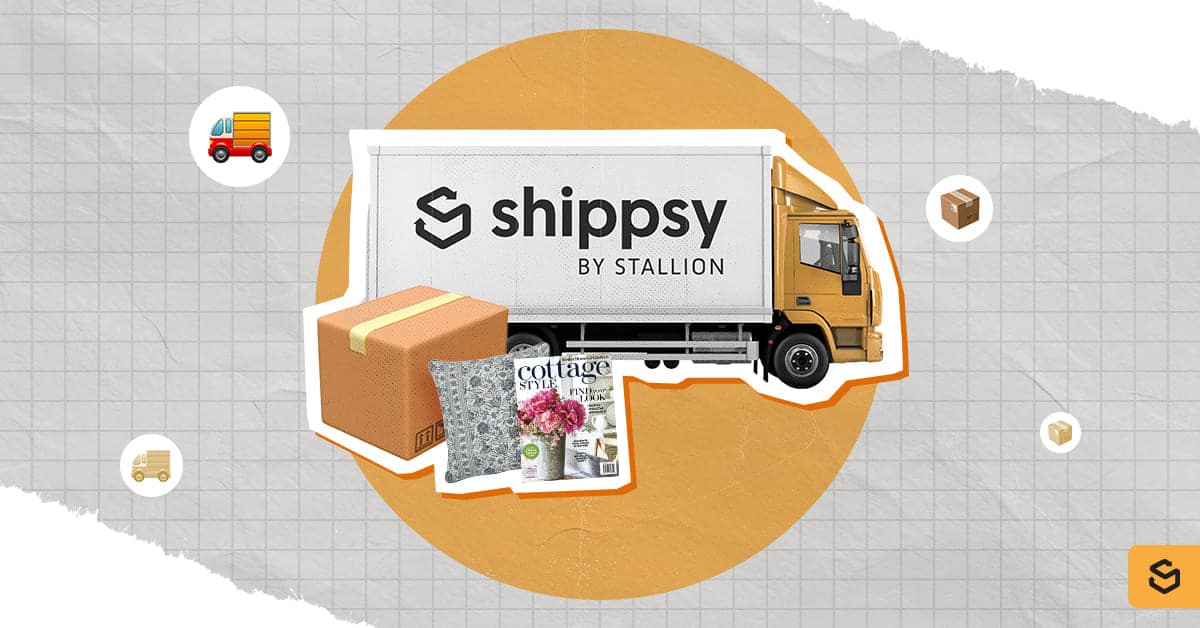 A Shippsy truck, package, and Better Homes & Gardens products