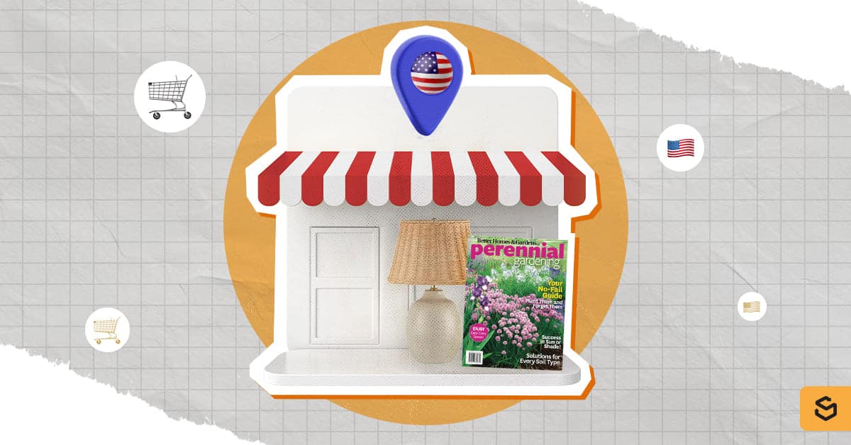Better Homes & Gardens products and a store asset with US pin