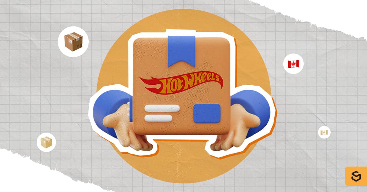 Hands holding a Hot Wheels package