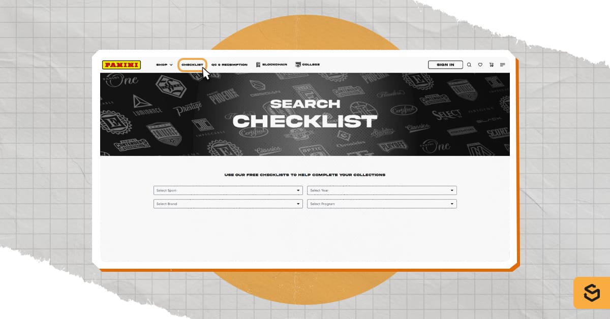 Panini search checklist