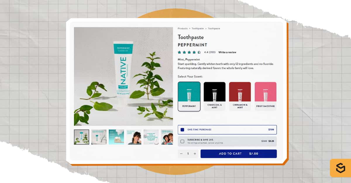Native's Toothpaste product page