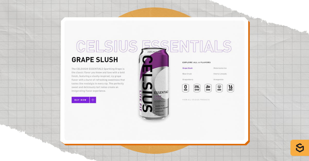 The Celsius Essentials product page