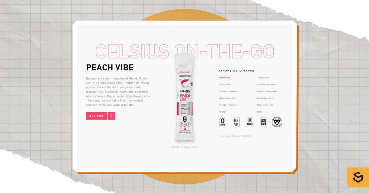 The Celsius On-The-Go product page